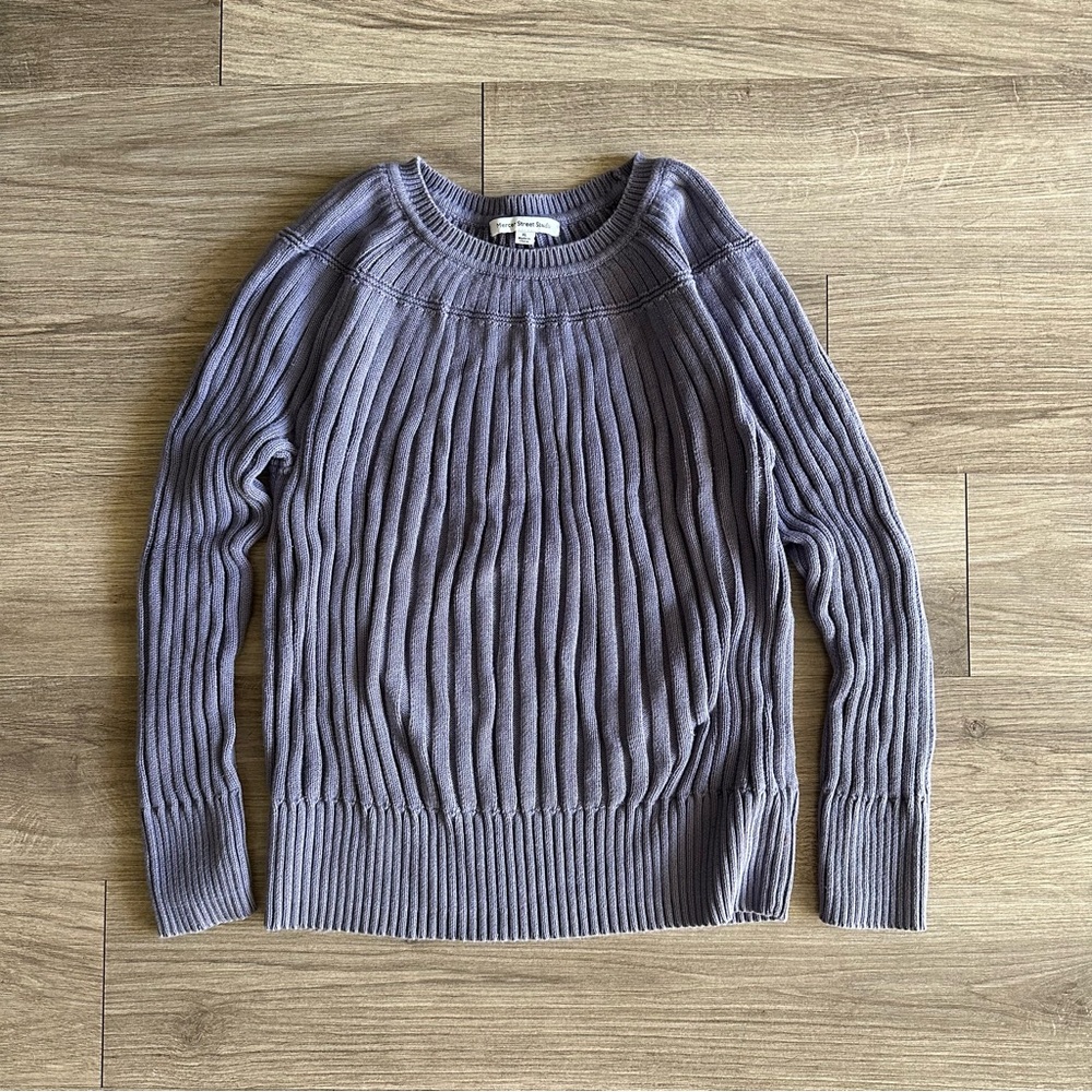 Purple Ribbed Sweater